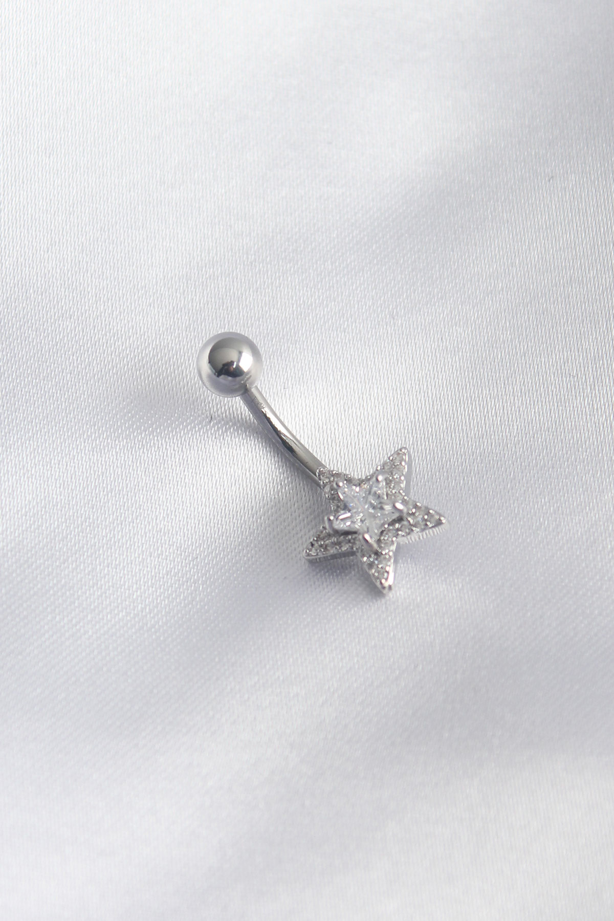316L Cerrahi Çelik Zirkon Taşlı Yıldız Model Kadın Piercing